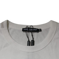 Dolce & Gabbana White DG Logo Cotton Crew Neck T-shirt