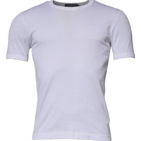 Dolce & Gabbana White Cotton Crew Neck Short Sleeves T-shirt