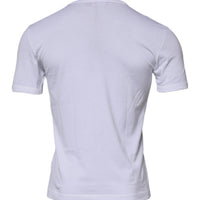 Dolce & Gabbana White Cotton Crew Neck Short Sleeves T-shirt