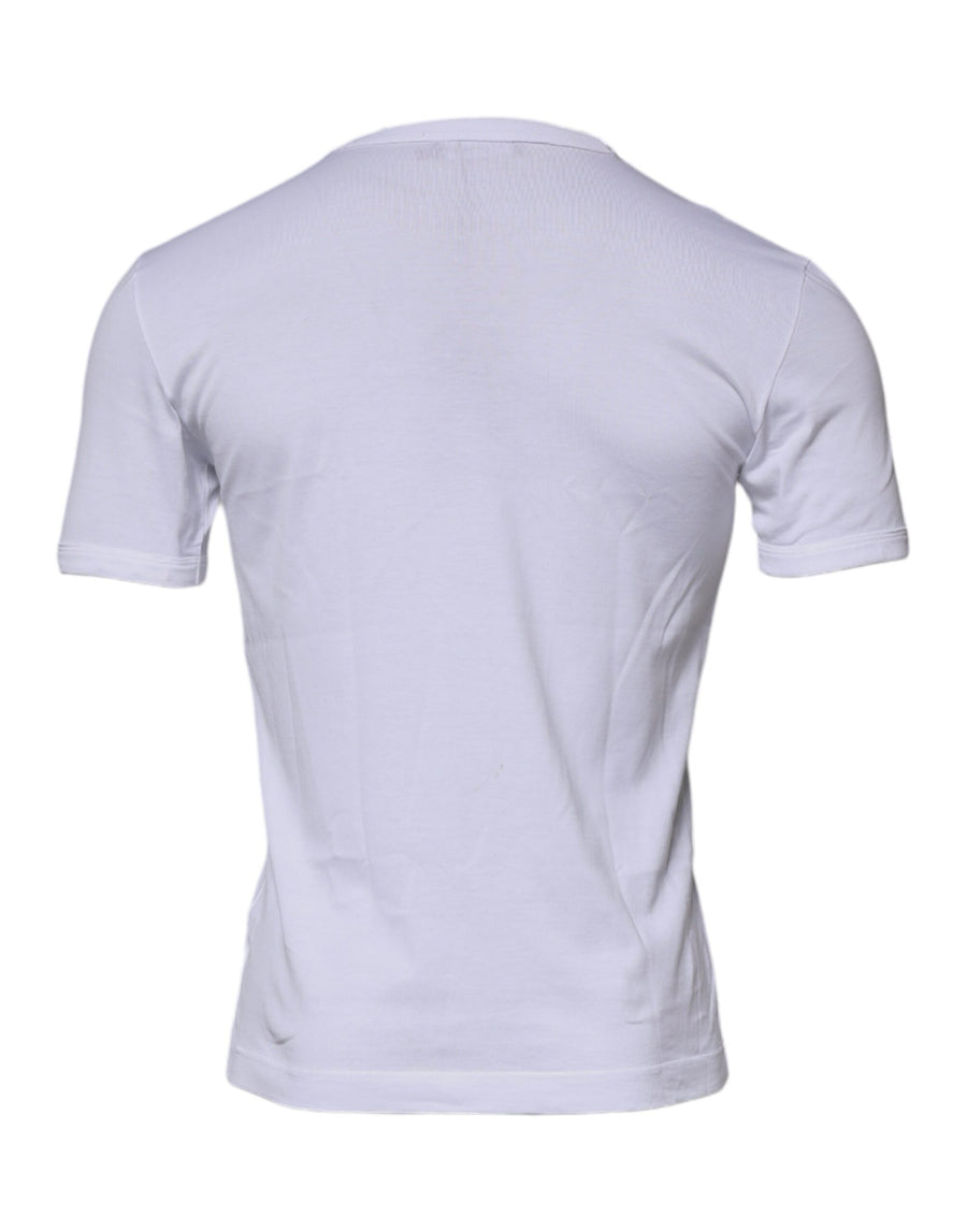 Dolce & Gabbana White Cotton Crew Neck Short Sleeves T-shirt