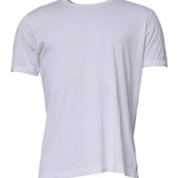 Dolce & Gabbana White Cotton Crew Neck Short Sleeves T-shirt