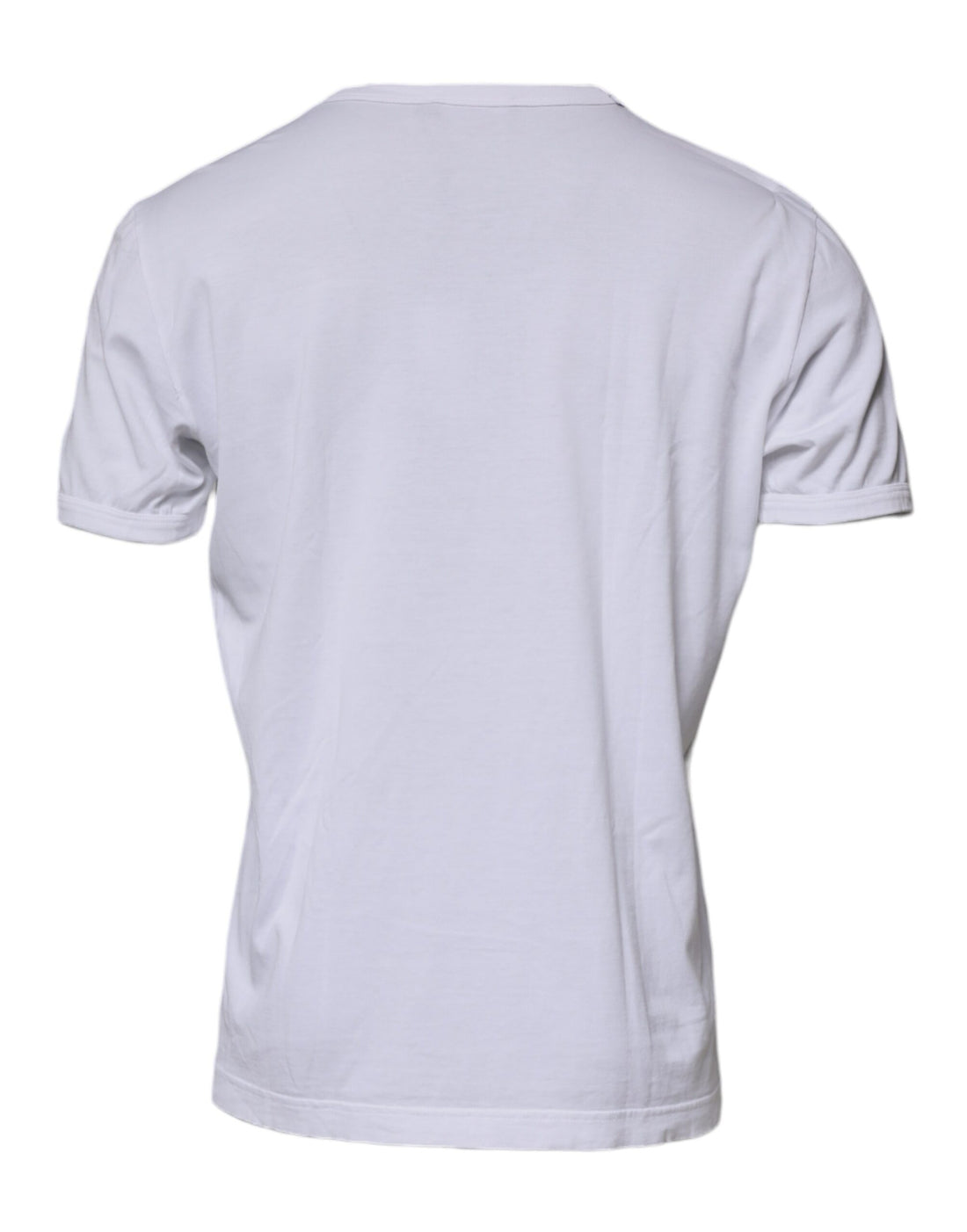 Dolce & Gabbana White Cotton Crew Neck Short Sleeves T-shirt