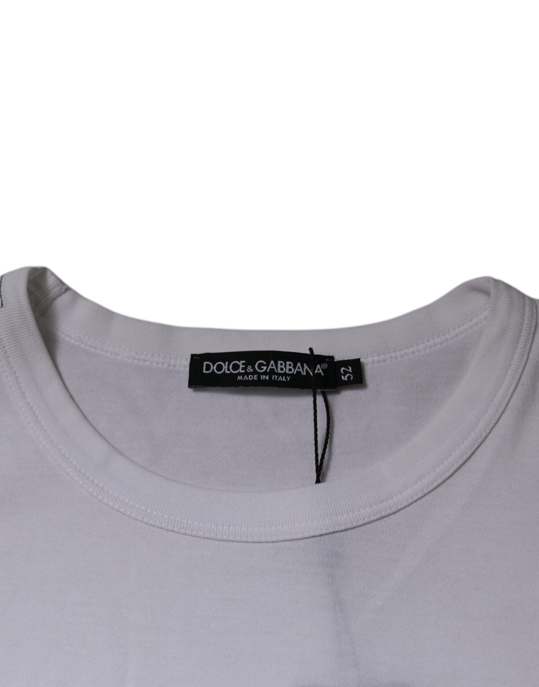 Dolce & Gabbana White Cotton Crew Neck Short Sleeves T-shirt