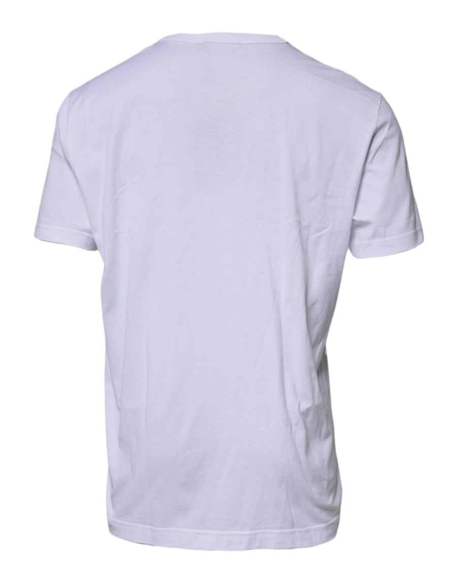 Dolce & Gabbana White Cotton Crew Neck Short Sleeve T-shirt