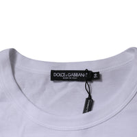 Dolce & Gabbana White Cotton Crew Neck Short Sleeve T-shirt