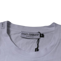 Dolce & Gabbana White DG Logo Cotton Crew Neck T-shirt