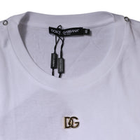 Dolce & Gabbana White DG Logo Crew Neck Short Sleeve T-shirt