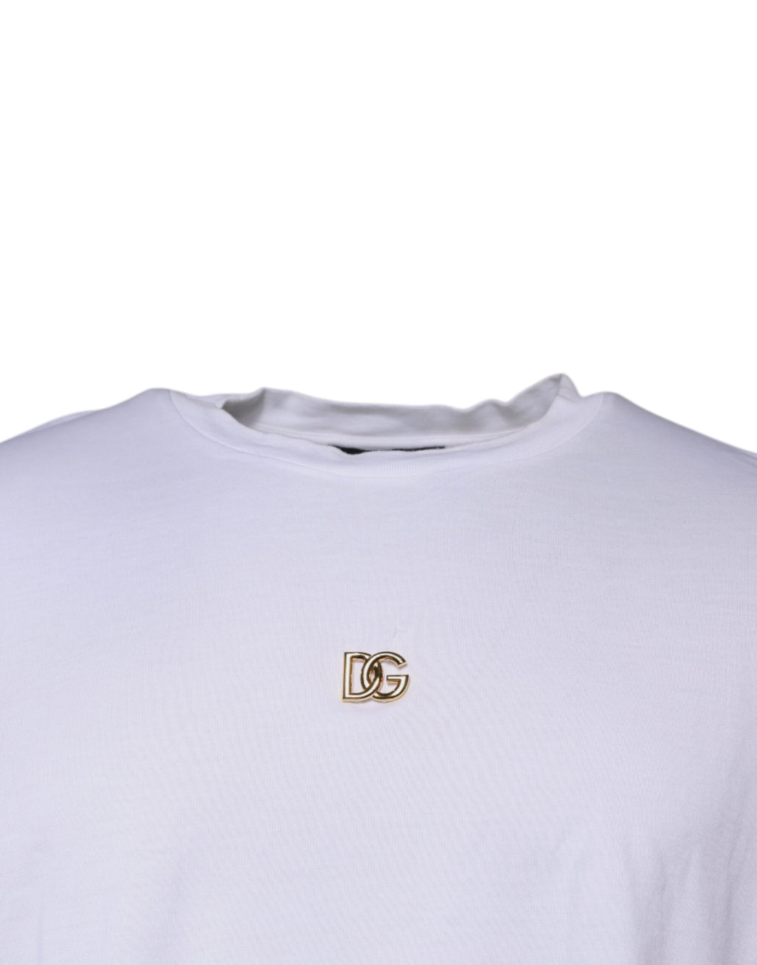 Dolce & Gabbana White DG Logo Crew Neck Short Sleeve T-shirt