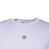 Dolce & Gabbana White DG Logo Crew Neck Short Sleeve T-shirt