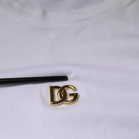 Dolce & Gabbana White DG Logo Crew Neck Short Sleeve T-shirt