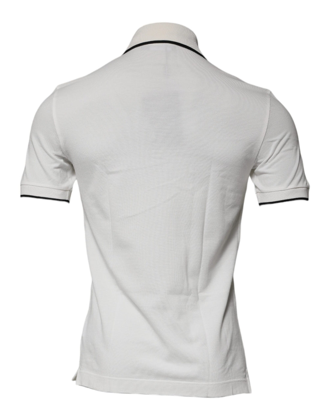 Dolce & Gabbana Off White Crown Cotton Collared Polo T-shirt