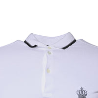 Dolce & Gabbana White Cotton Crown Collared Polo T-shirt