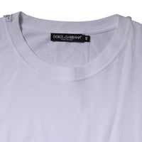 Dolce & Gabbana White Cotton Crew Neck Short Sleeves T-shirt