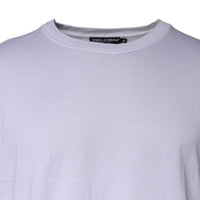 Dolce & Gabbana White Cotton Logo Plaque Crew Neck T-shirt