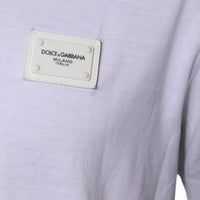 Dolce & Gabbana White Cotton Logo Plaque Crew Neck T-shirt