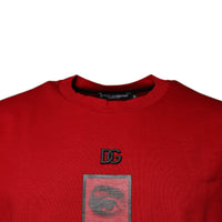 Dolce & Gabbana Red DG Eye Cotton Crew Neck T-shirt