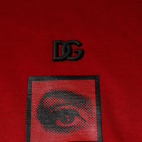 Dolce & Gabbana Red DG Eye Cotton Crew Neck T-shirt