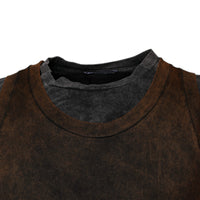 Dolce & Gabbana Brown Cotton Round Neck Sleeveless T-shirt