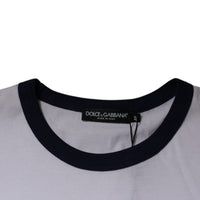 Dolce & Gabbana White Graphic Print Cotton Crew Neck T-shirt