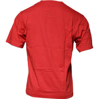 Dolce & Gabbana Red DG Logo Cotton Crew Neck T-shirt