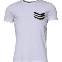 Dolce & Gabbana White Stripes Crew Neck Short Sleeves T-shirt