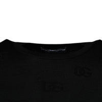 Dolce & Gabbana Black Silk Round Neck Sleeveless T-shirt