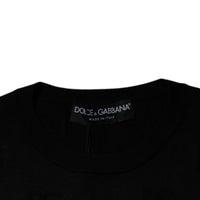 Dolce & Gabbana Black Silk Round Neck Sleeveless T-shirt