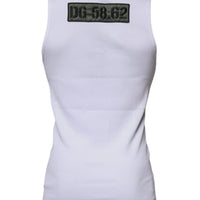 Dolce & Gabbana White Cotton Round Neck Sleeveless T-shirt