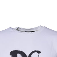 Dolce & Gabbana White DG Logo Cotton Crew Neck T-shirt