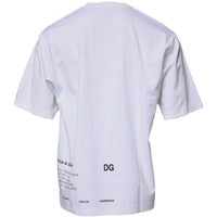 Dolce & Gabbana White DG Logo Cotton Crew Neck T-shirt