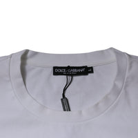 Dolce & Gabbana White DG Logo Cotton Crew Neck T-shirt