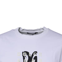 Dolce & Gabbana White DG Logo Cotton Crew Neck T-shirt