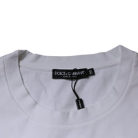 Dolce & Gabbana White DG Logo Cotton Crew Neck T-shirt