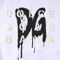 Dolce & Gabbana White DG Logo Cotton Crew Neck T-shirt