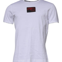 Dolce & Gabbana White Graphic Print Cotton Crew Neck T-shirt