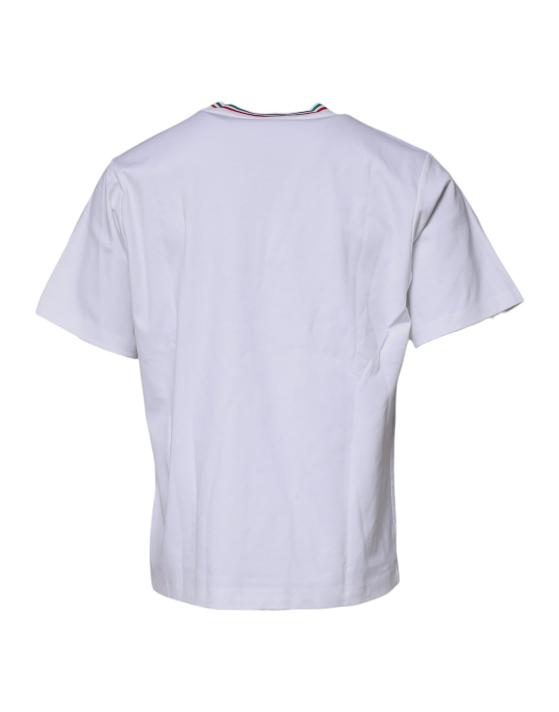 Dolce & Gabbana White Logo Print Cotton Crew Neck T-shirt