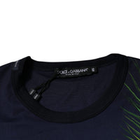 Dolce & Gabbana Blue Tree Print CrewNeck Short Sleeve T-shirt