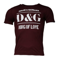 Dolce & Gabbana Dark Red D&G King Of Love Crew Neck T-shirt