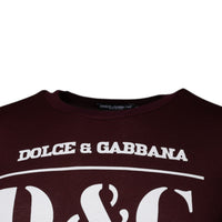 Dolce & Gabbana Dark Red D&G King Of Love Crew Neck T-shirt