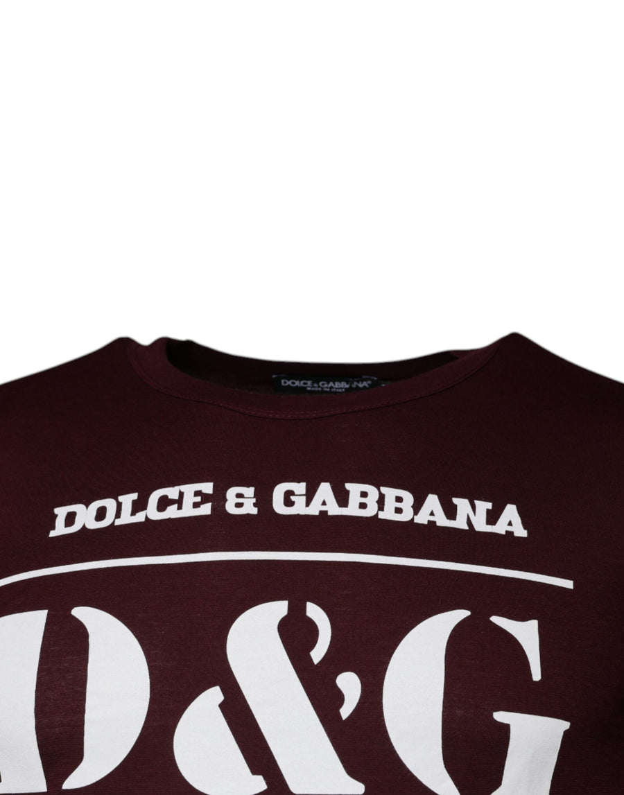 Dolce & Gabbana Dark Red D&G King Of Love Crew Neck T-shirt