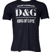 Dolce & Gabbana Blue D&G King Of Love Cotton Crew Neck T-shirt