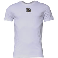 Dolce & Gabbana White DG Logo Cotton Crew Neck T-shirt