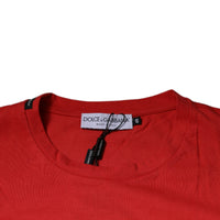 Dolce & Gabbana Red DG Logo Cotton Crew Neck T-shirt