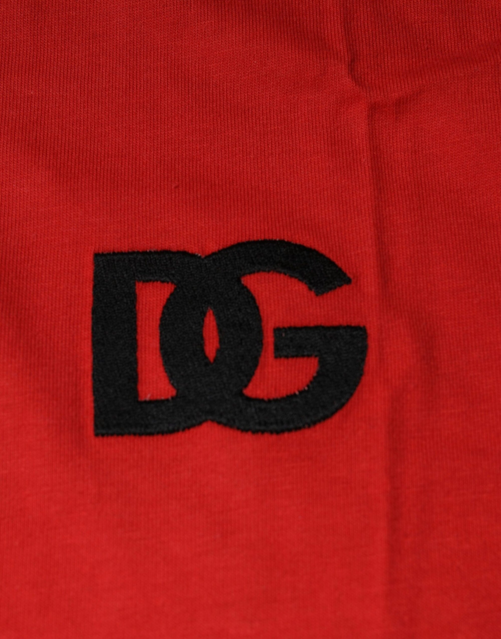 Dolce &amp; Gabbana Red DG Logo Cotton Crew Neck T-shirt