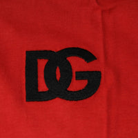 Dolce & Gabbana Red DG Logo Cotton Crew Neck T-shirt