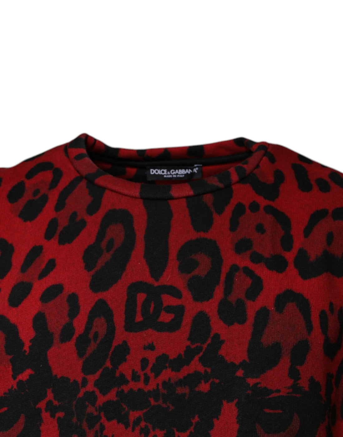 Dolce & Gabbana Red Leopard Print Cotton Sleeveless T-shirt