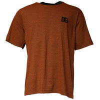 Dolce & Gabbana Brown DG Logo Cotton Crew Neck T-shirt