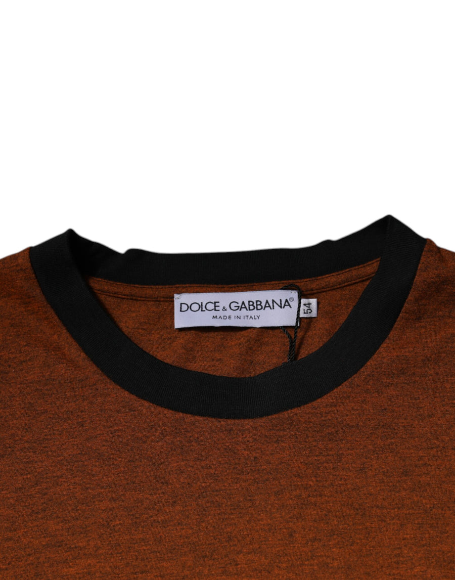 Dolce & Gabbana Brown DG Logo Cotton Crew Neck T-shirt