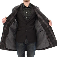 Dolce & Gabbana Sicilia Checkered Wool Blend Coat