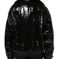 Dolce & Gabbana Black Polyester Button Down Blouson Jacket